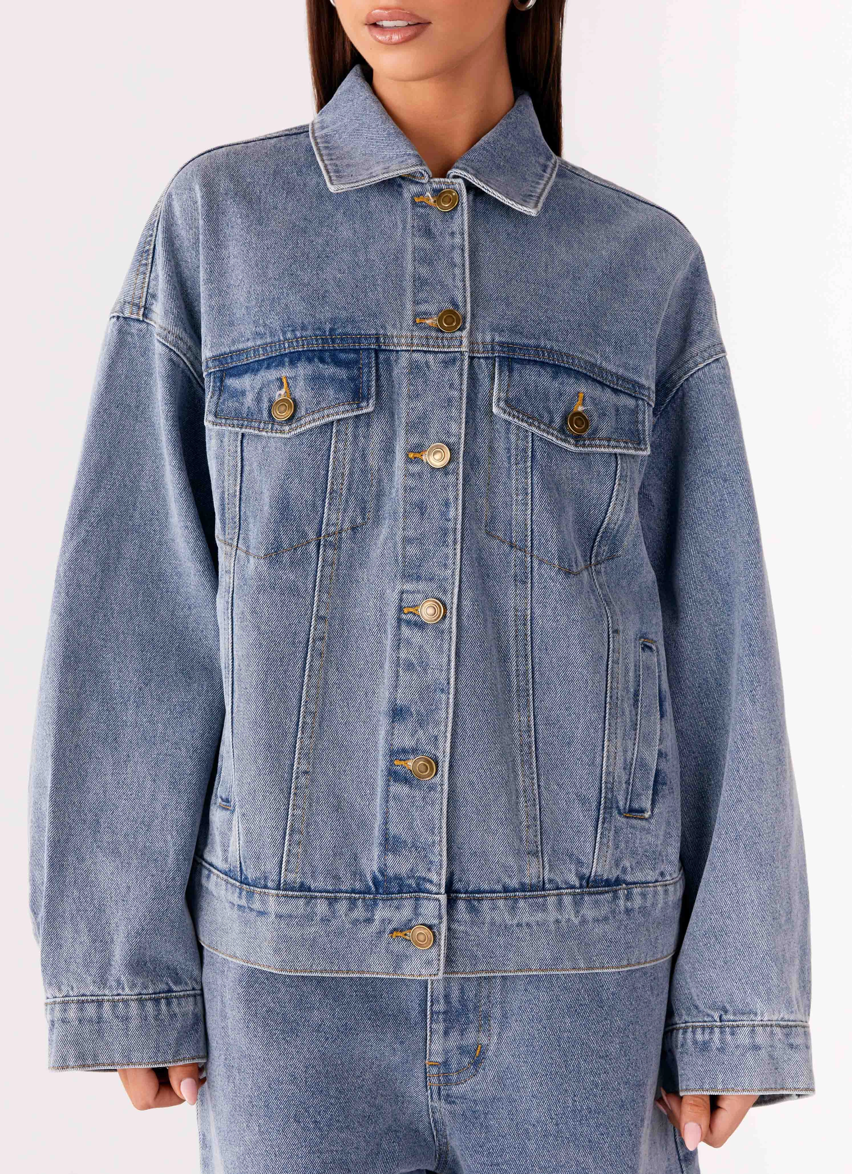 Orleans Oversized Denim Jacket - Blue