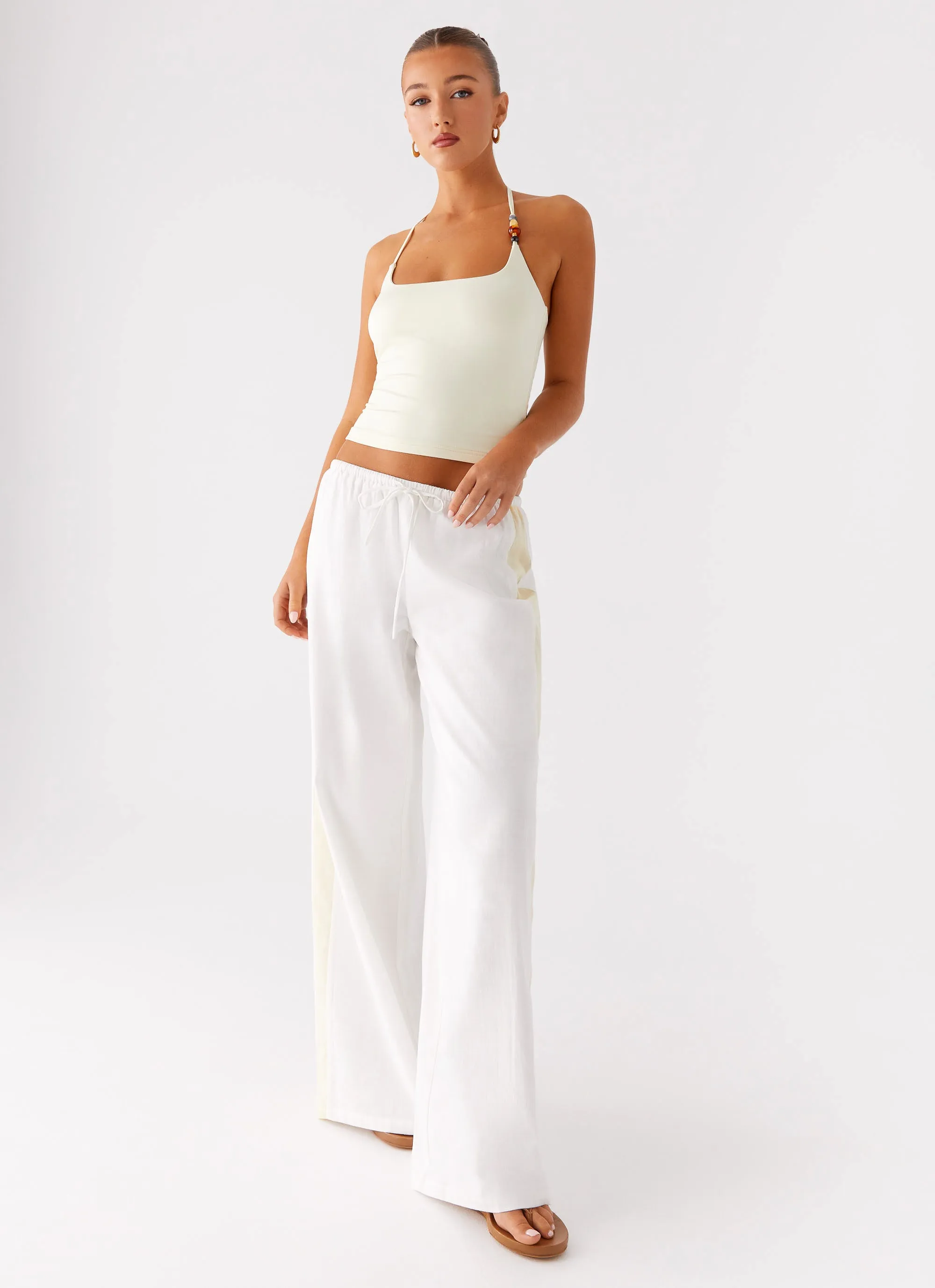 Oska Drawstring Pants - White