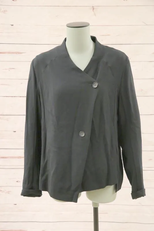 OSKA Women's Coat: Black Wool Blend Size 0, Pre-owned