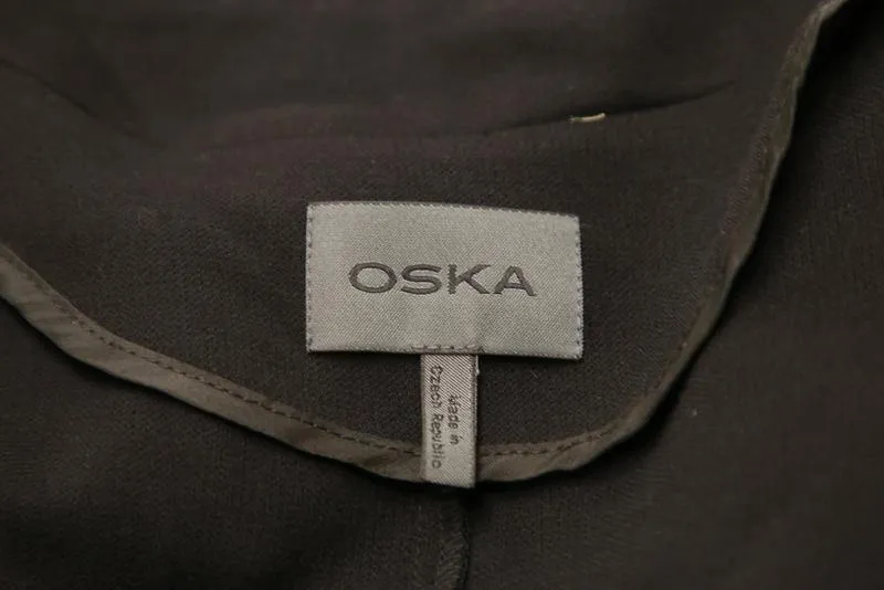 OSKA Women's Coat: Black Wool Blend Size 0, Pre-owned