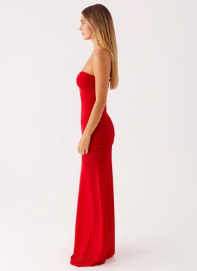 Ottilie Mesh Maxi Dress - Red Ottilie Mesh Maxi Dress - Red
