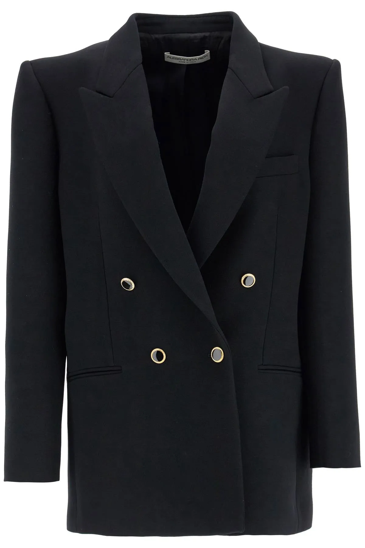 oversized double-bre FABX3837 F4372 BLACK