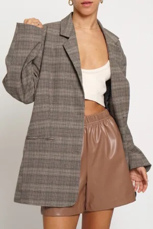 OVERSIZED PLAID BLAZER
