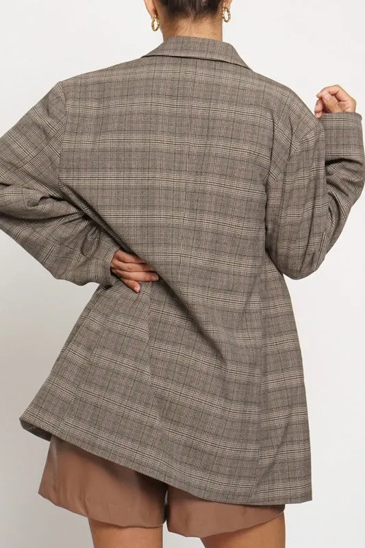 OVERSIZED PLAID BLAZER