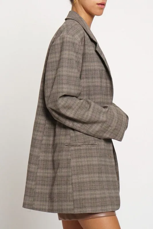 OVERSIZED PLAID BLAZER