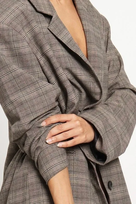 OVERSIZED PLAID BLAZER