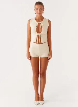 Ownley Sequin Knit Shorts - Ivory Ownley Sequin Knit Shorts - Ivory
