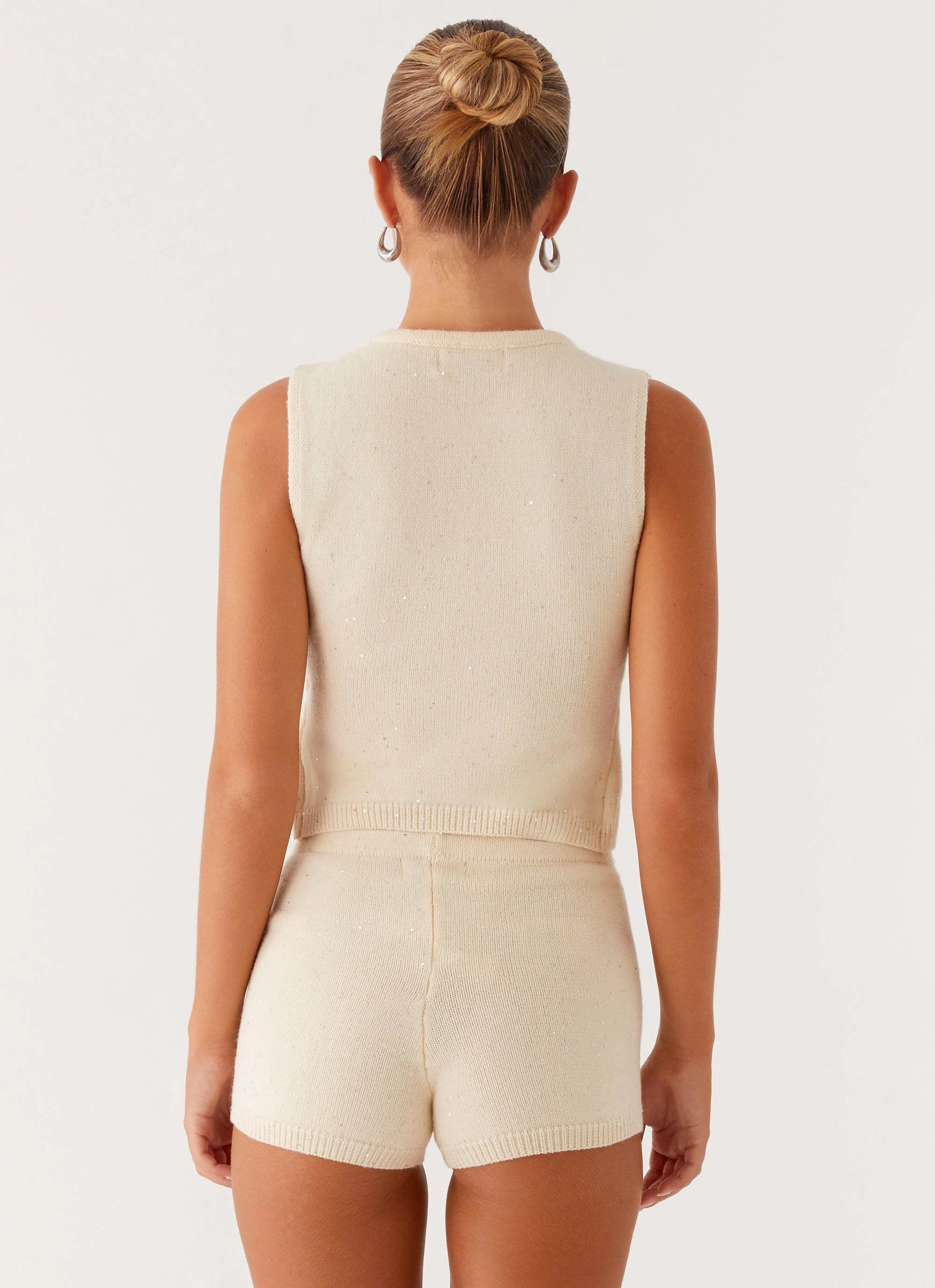 Ownley Sequin Knit Top - Ivory