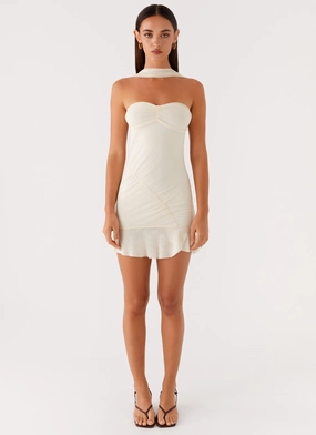 Pari Open Back Mini Dress - Ivory Pari Open Back Mini Dress - Ivory