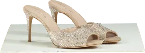 Paris Texas Beige Holly Crystal-Embellished Suede Mules EU 37 UK 4