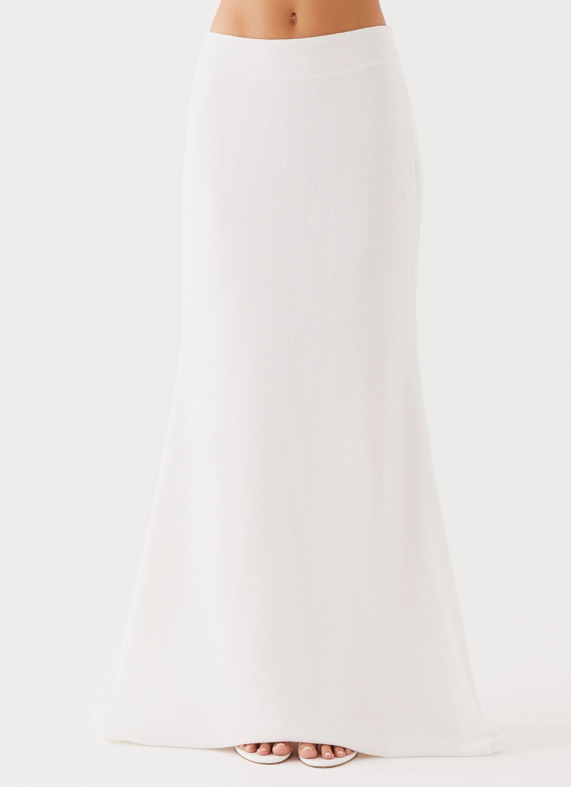 Parker Linen Maxi Skirt - White