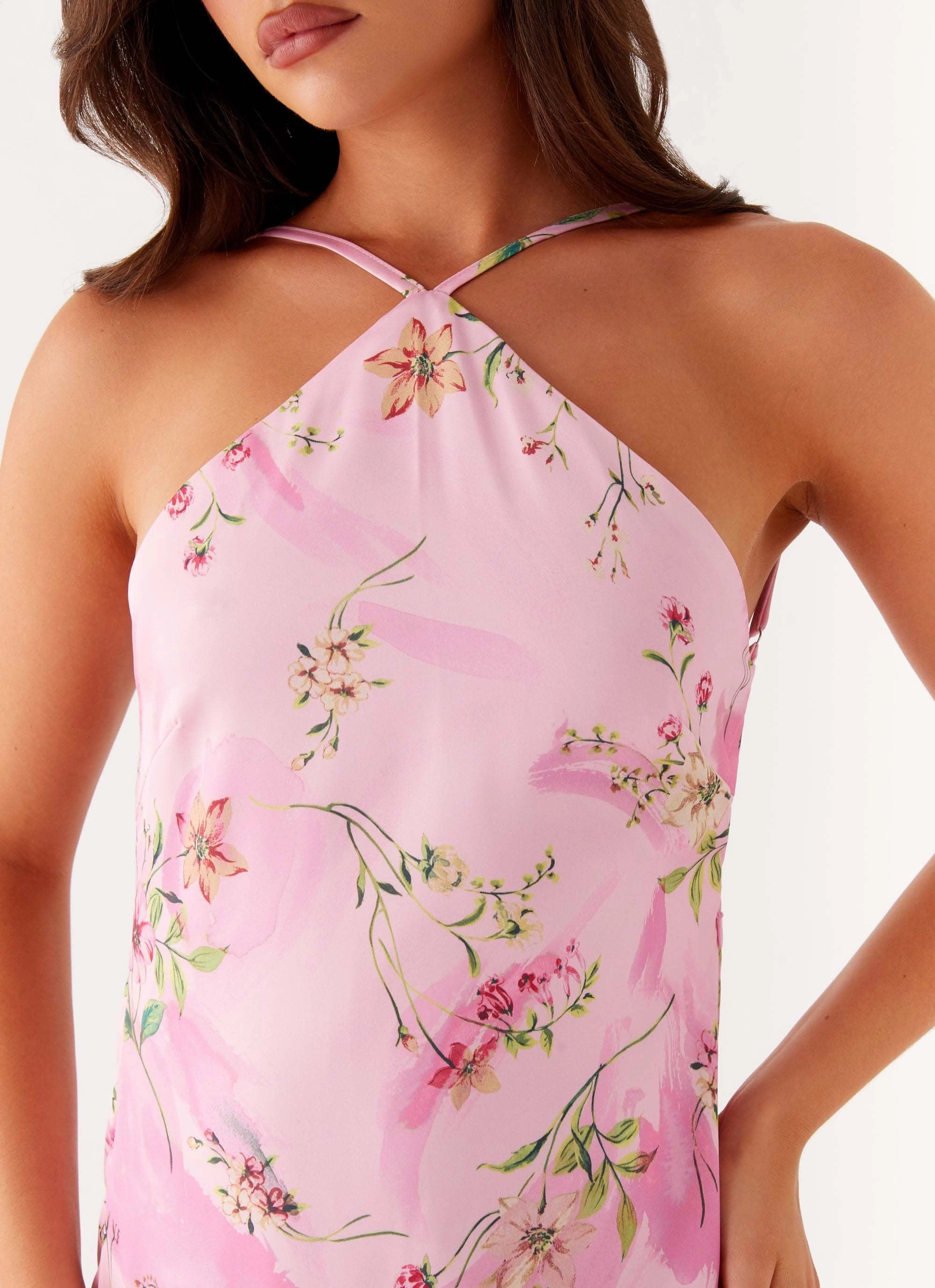 Pascal Maxi Dress - Pink Floral Print