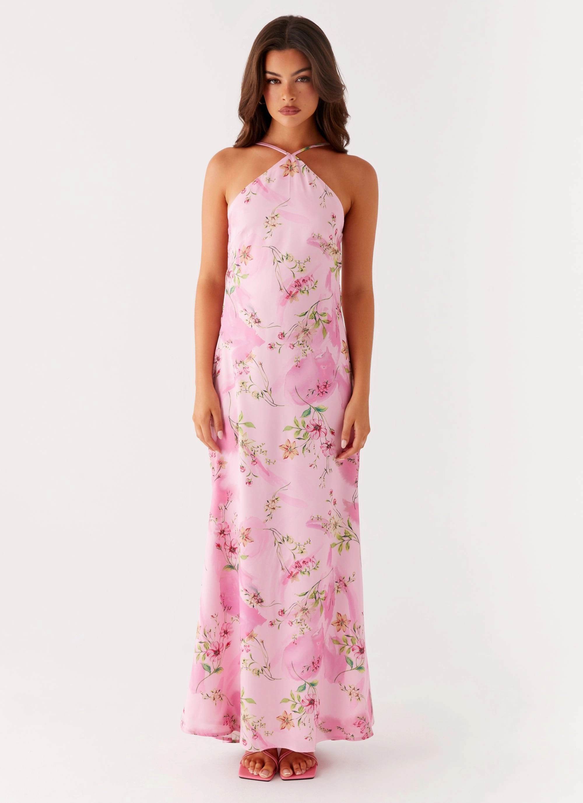 Pascal Maxi Dress - Pink Floral Print