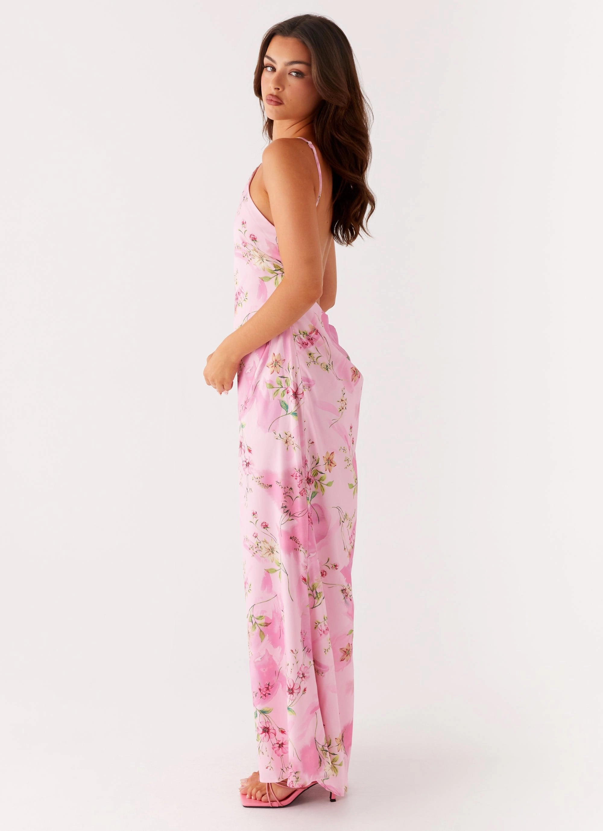 Pascal Maxi Dress - Pink Floral Print