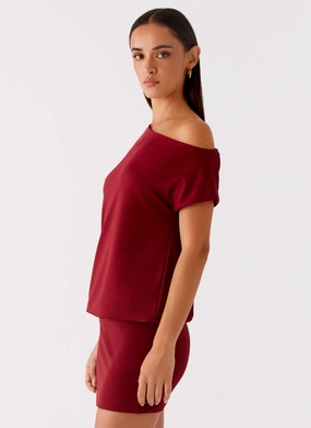 Paulie Mini Dress - Maroon Paulie Mini Dress - Maroon