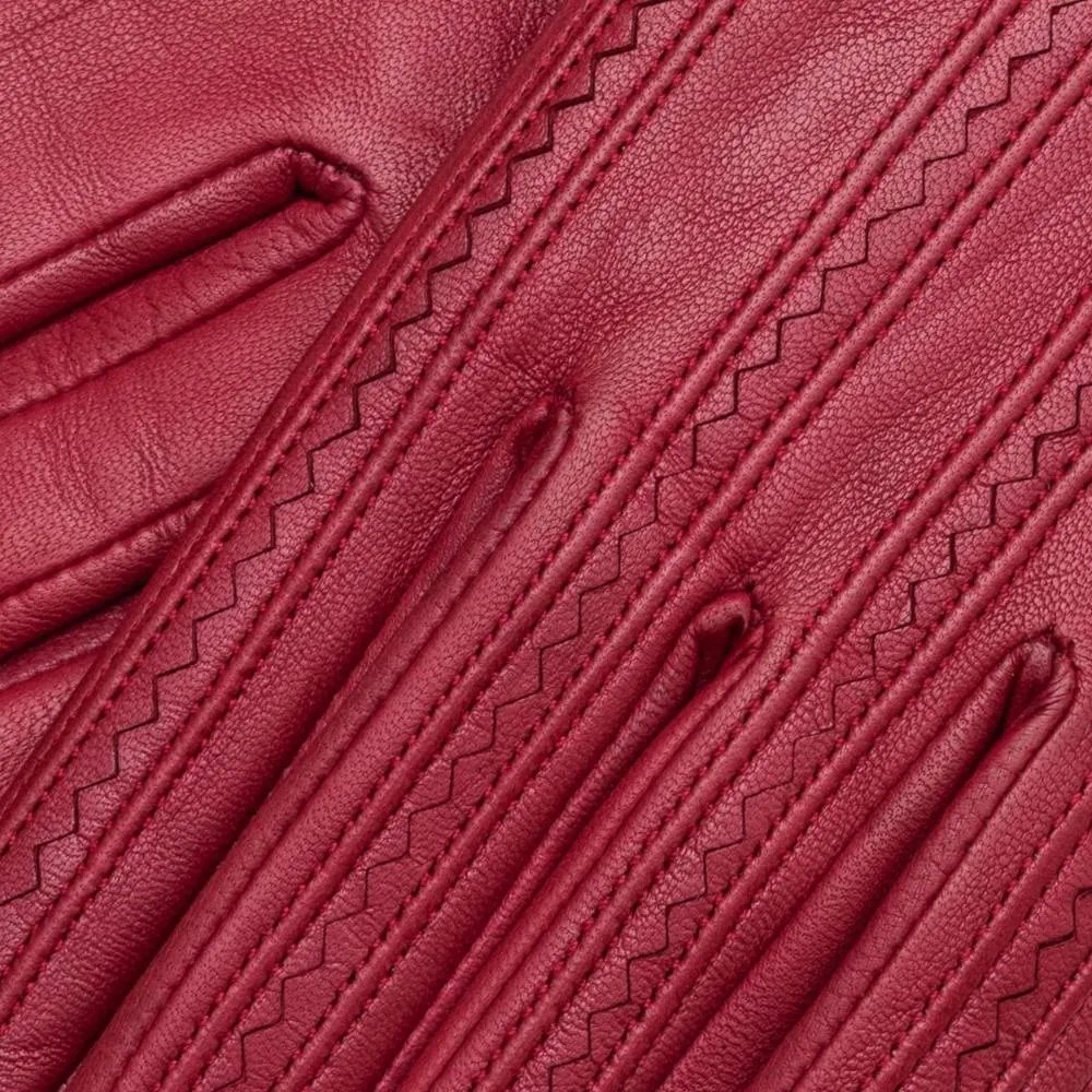 Pavia Dark Red Leather Gloves