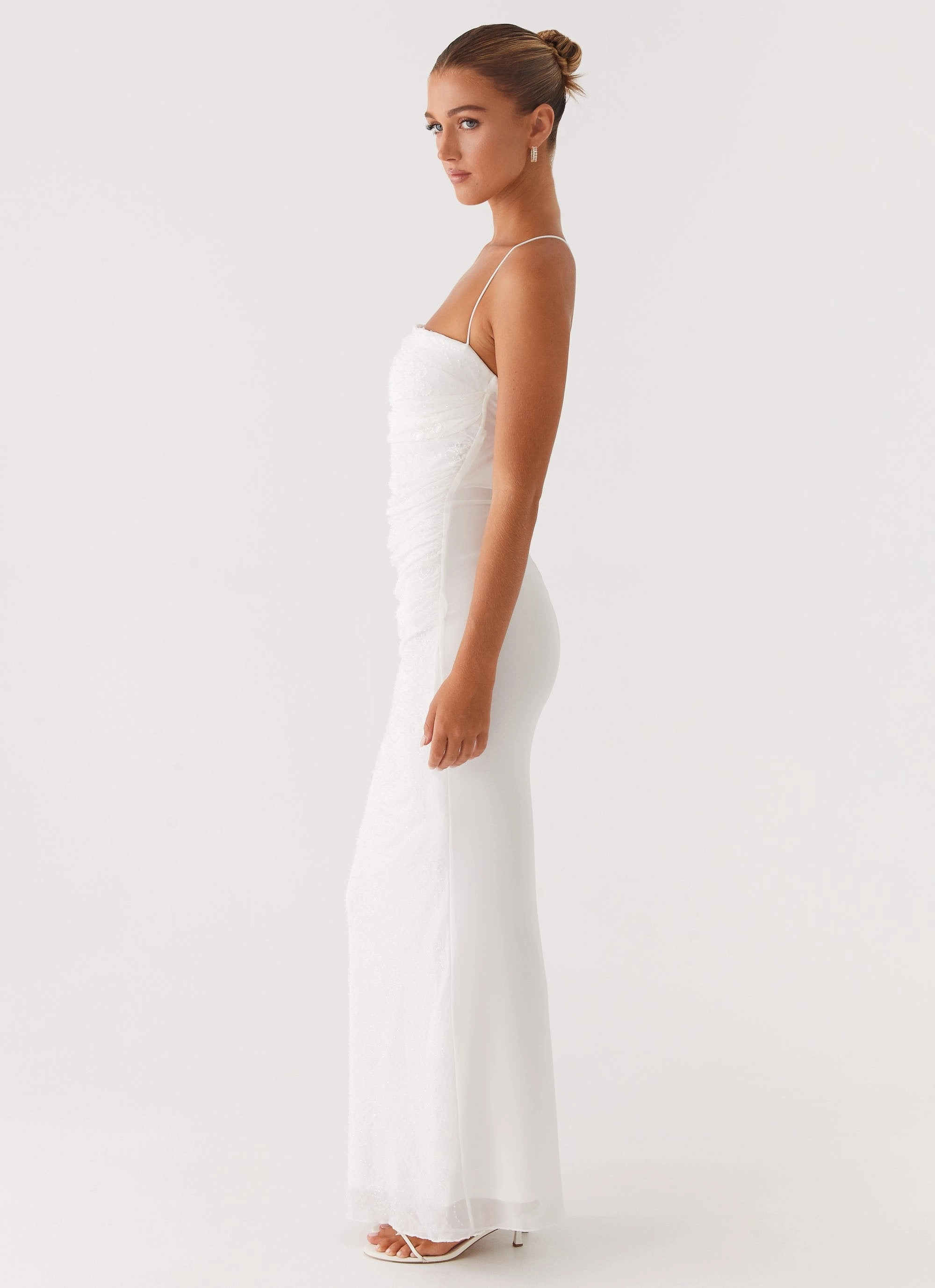 Paxton Beaded Maxi Dress - White