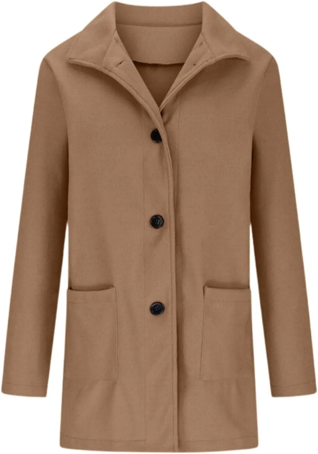 Peacoats For Women Winter Stand Collar Single Breasted Wool Coats 2024 Trendy Thicken Long Blazer Jacket With Pockets
