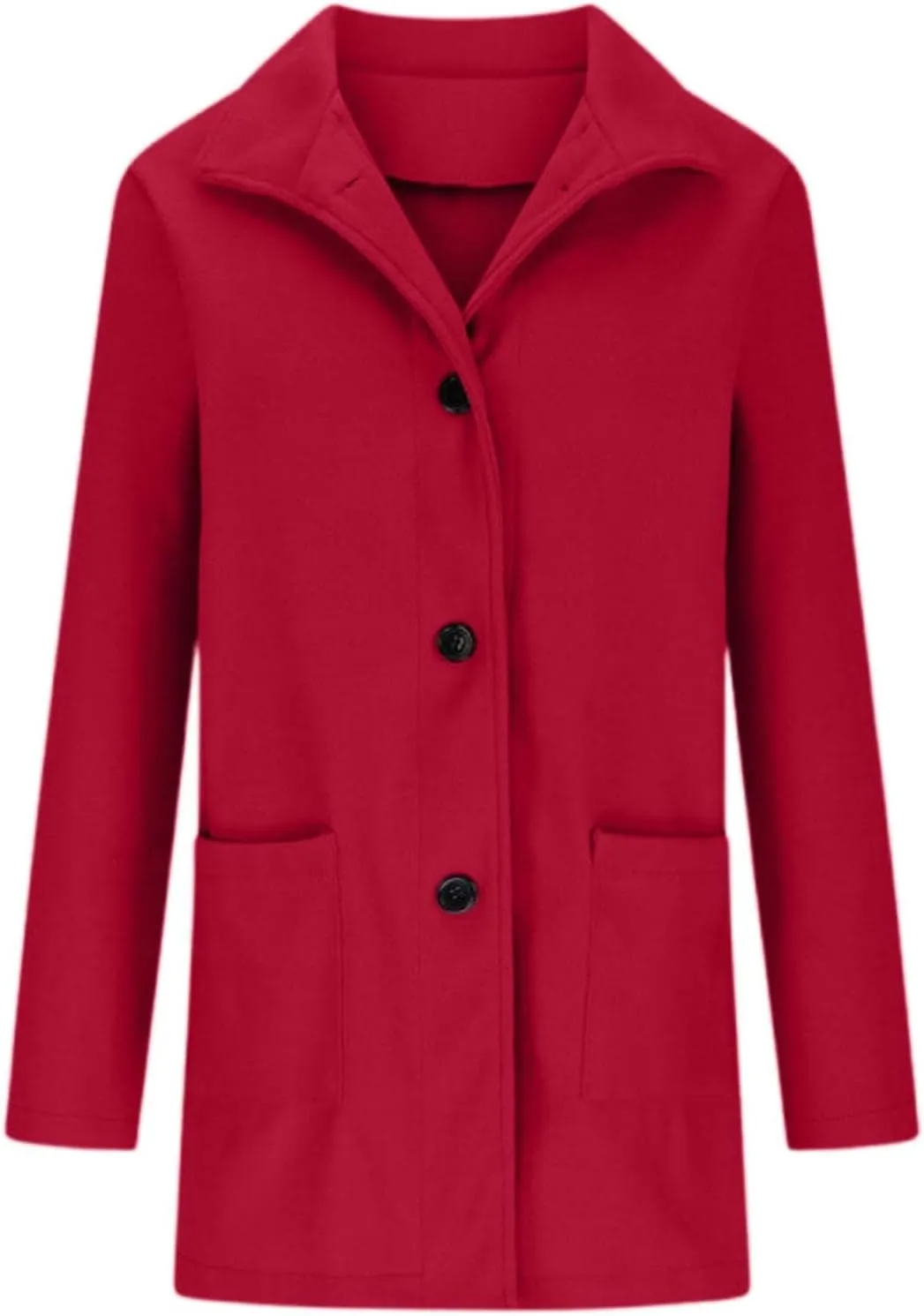 Peacoats For Women Winter Stand Collar Single Breasted Wool Coats 2024 Trendy Thicken Long Blazer Jacket With Pockets