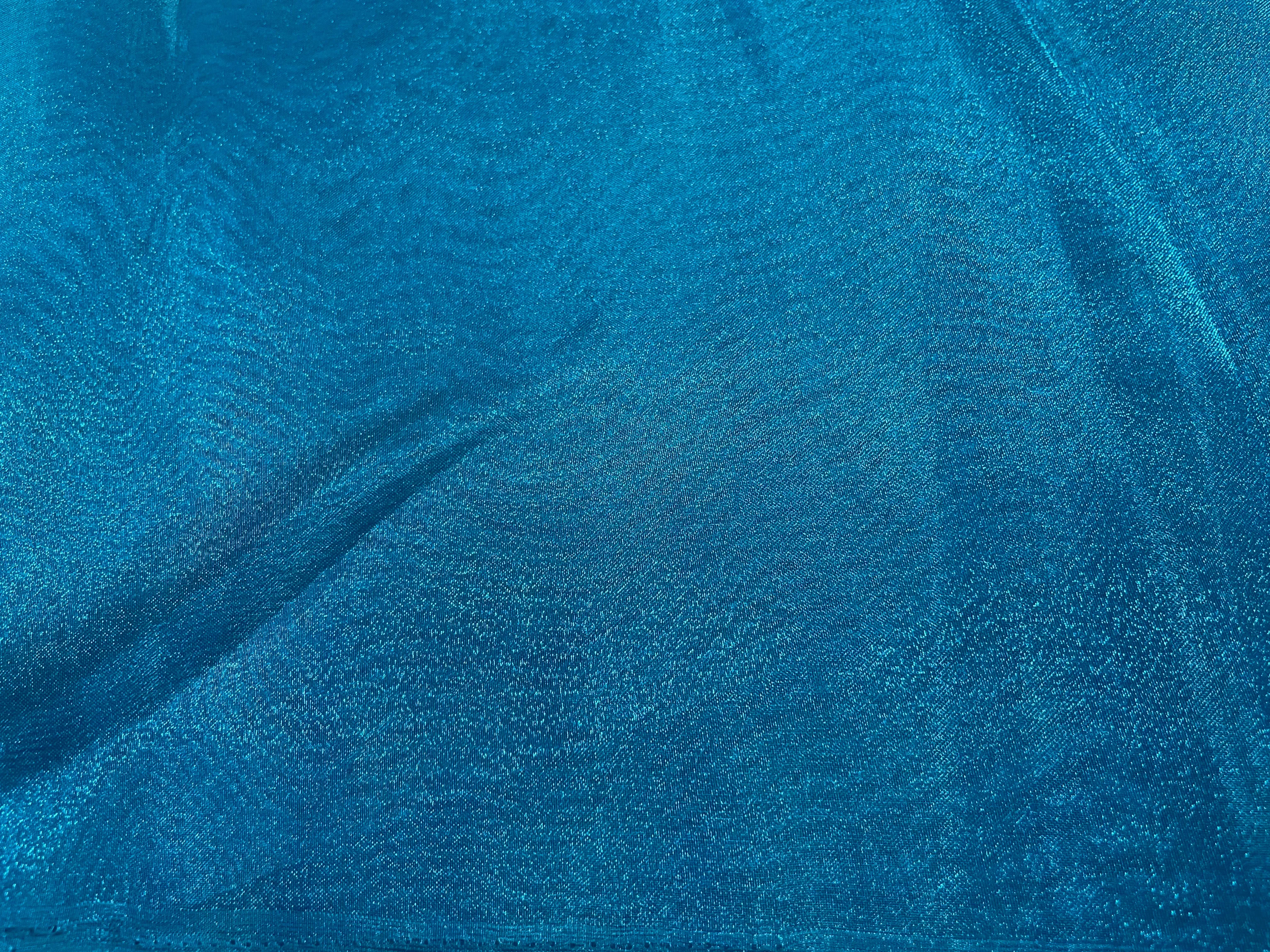 Peacock Blue Plain Organza Fabric