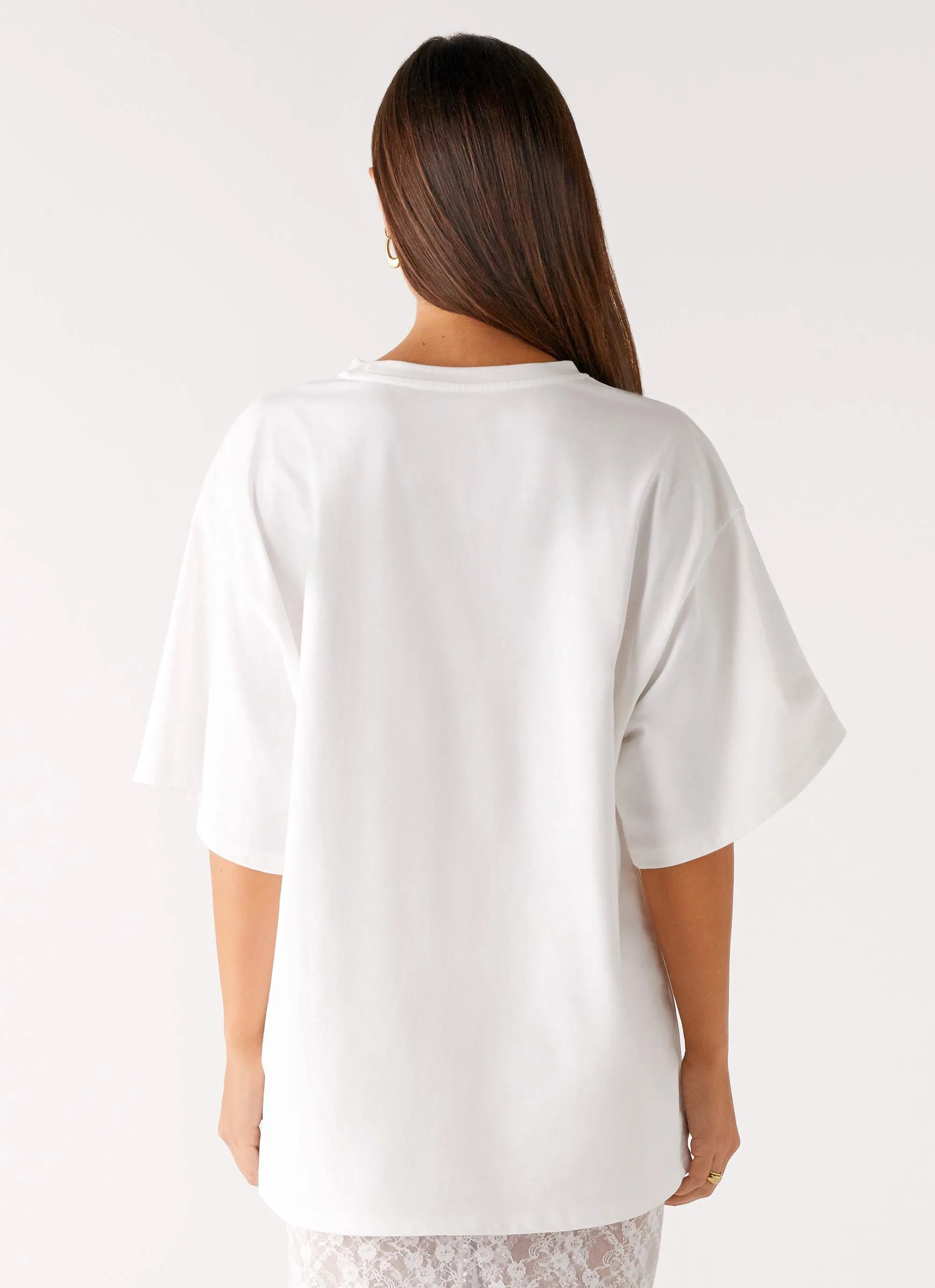Pearl Oversized Tee - White
