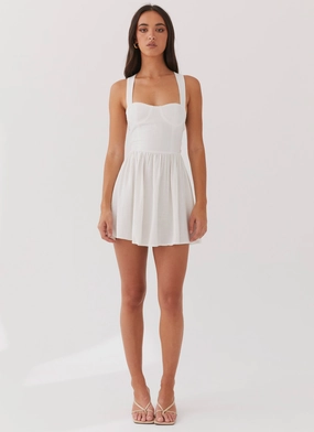 Penelope Linen Mini Dress - Ivory Penelope Linen Mini Dress - Ivory