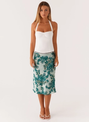 Peony Quartz Midi Skirt - Cloud Nine Floral Peony Quartz Midi Skirt - Cloud Nine Floral