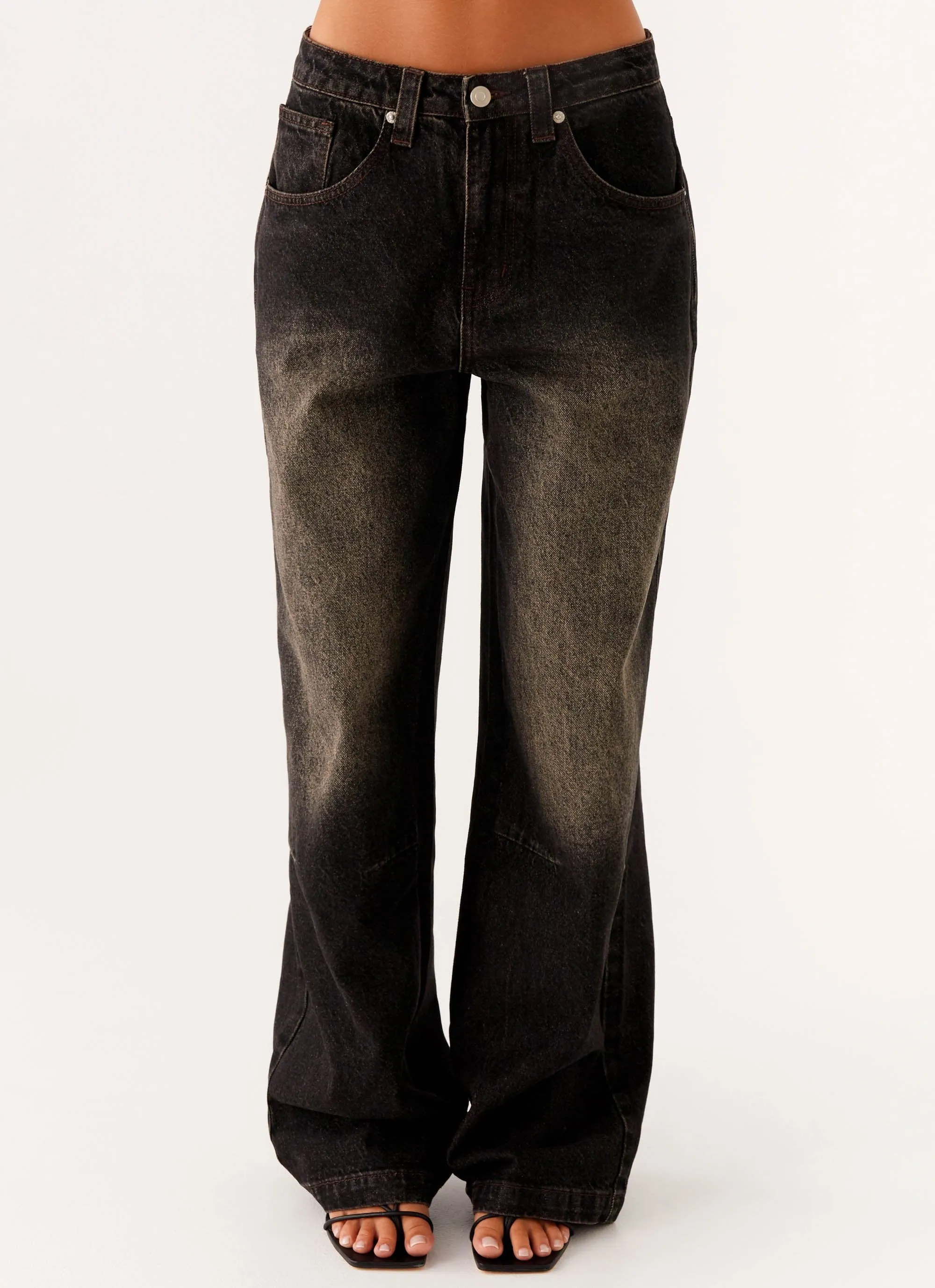 Pera Baggy Denim Jeans - Brown Wash