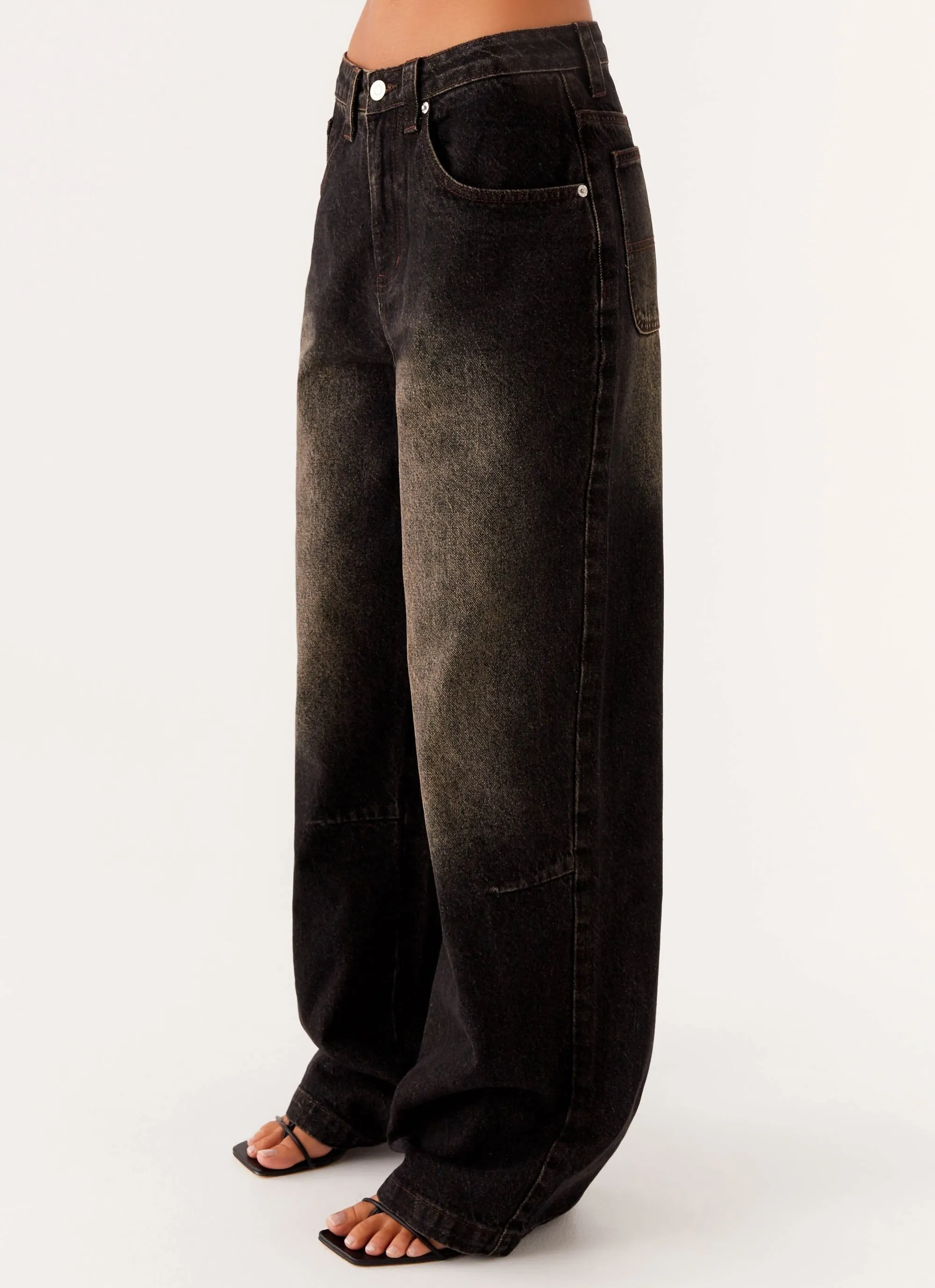 Pera Baggy Denim Jeans - Brown Wash