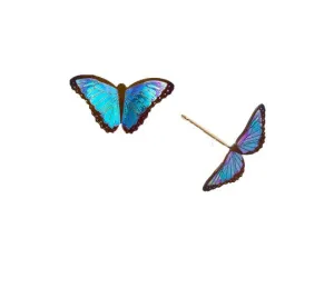 PETITE BELLA BUTTERFLY POST EARRINGS - BLUE RADIANCE