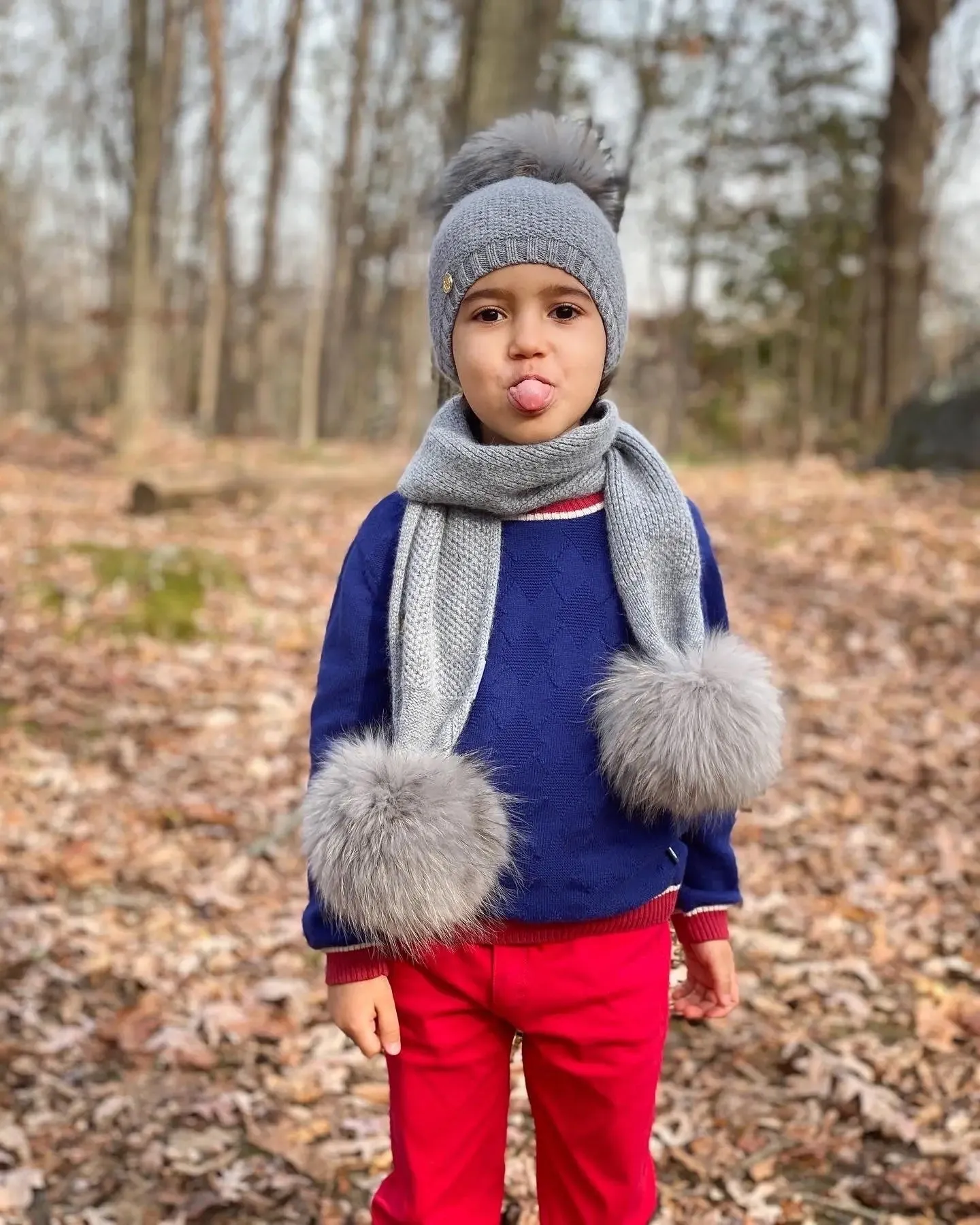 Petite Maison Kids Cashmere Pom Scarf (0-5Y)