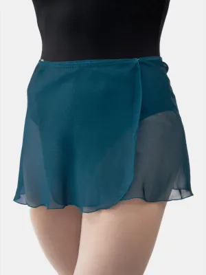 Petrol Chiffon Wrap Short Dance Skirt MP301