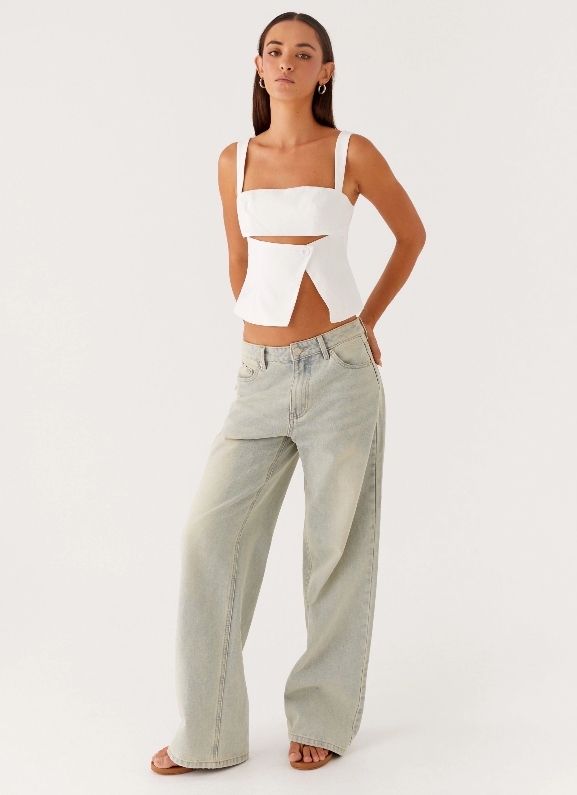 Pia Cut Out Top - White