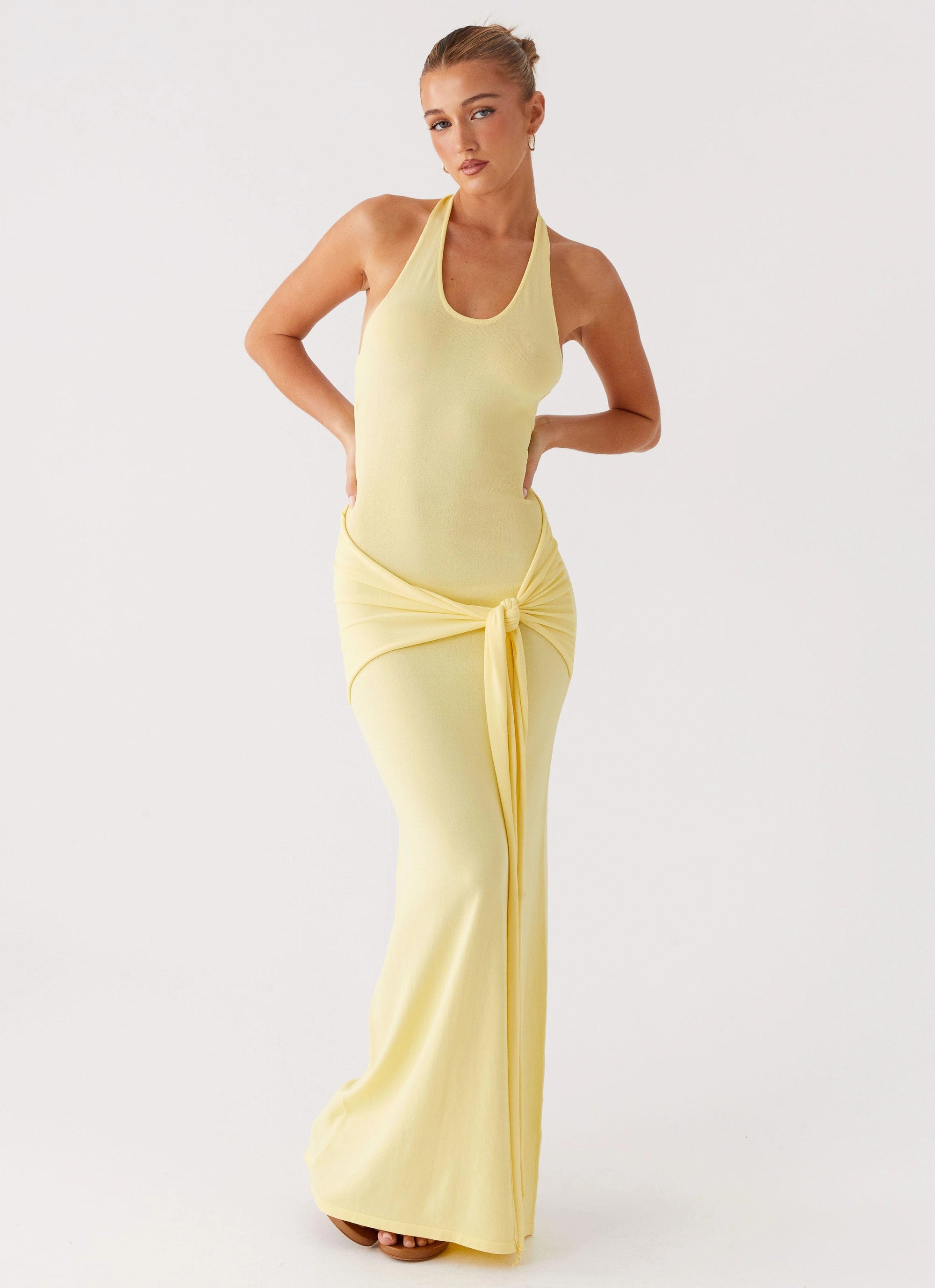 Pina Colada Knit Maxi Dress - Yellow