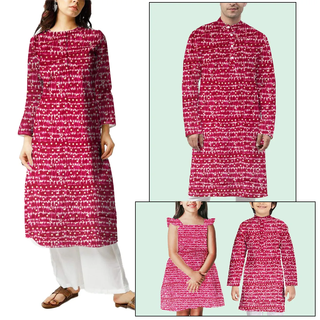 Pink Polka Dot Printed Rayon Fabric (Wholesale)
