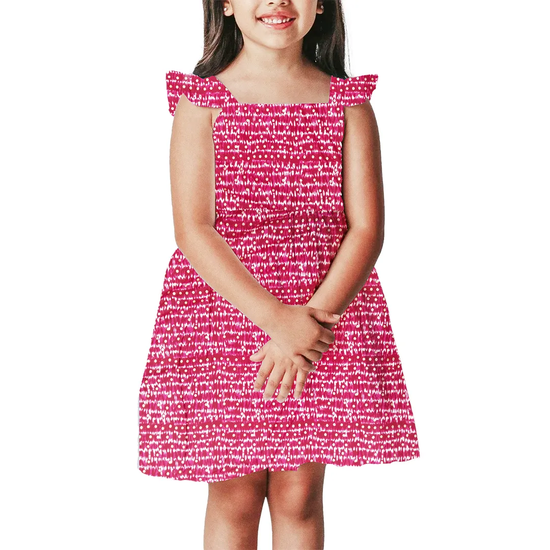 Pink Polka Dot Printed Rayon Fabric (Wholesale)