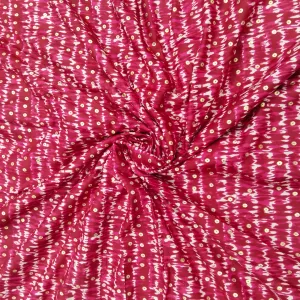 Pink Polka Dot Printed Rayon Fabric (Wholesale)