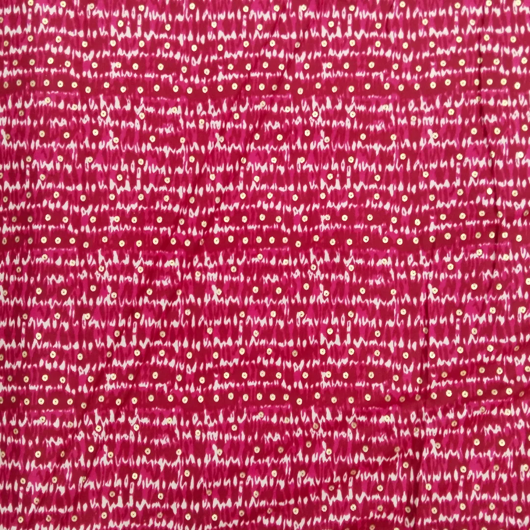 Pink Polka Dot Printed Rayon Fabric (Wholesale)