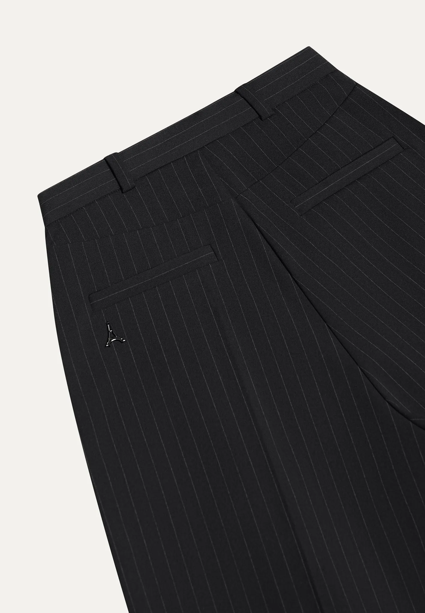 Pinstripe Tailored City Shorts - Black