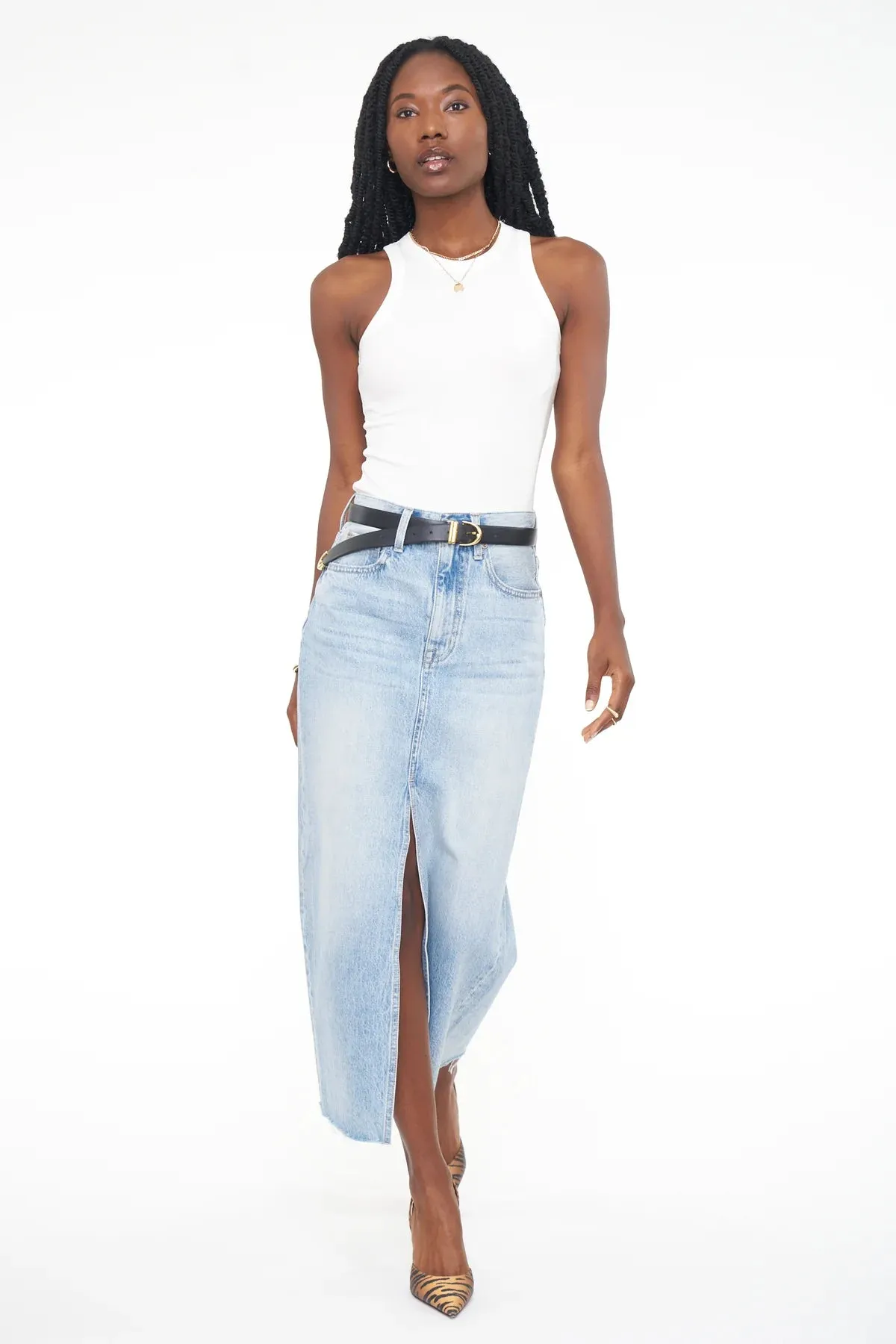 Pistola Alice Midi Denim Skirt - Brooklyn