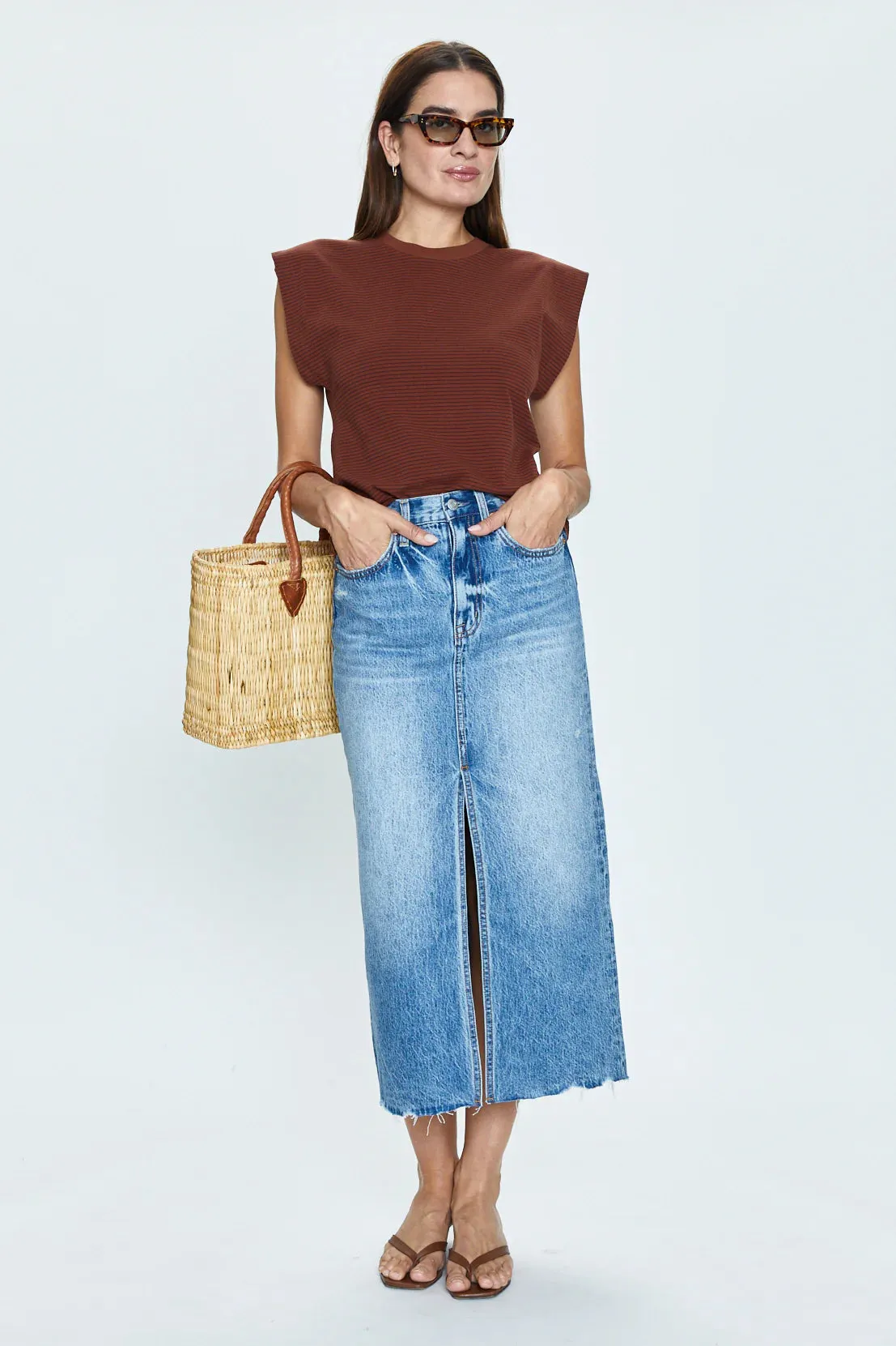 Pistola Alice Midi Denim Skirt - Portrait Vintage