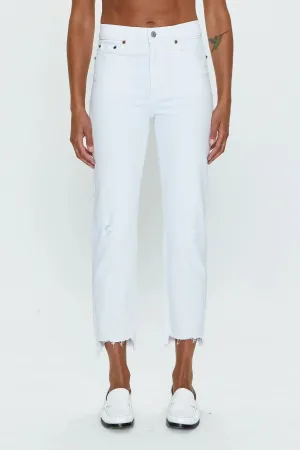 Pistola Charlie High Rise Straight Jeans - White Vintage Pistola Charlie High Rise Straight Jeans - White Vintage