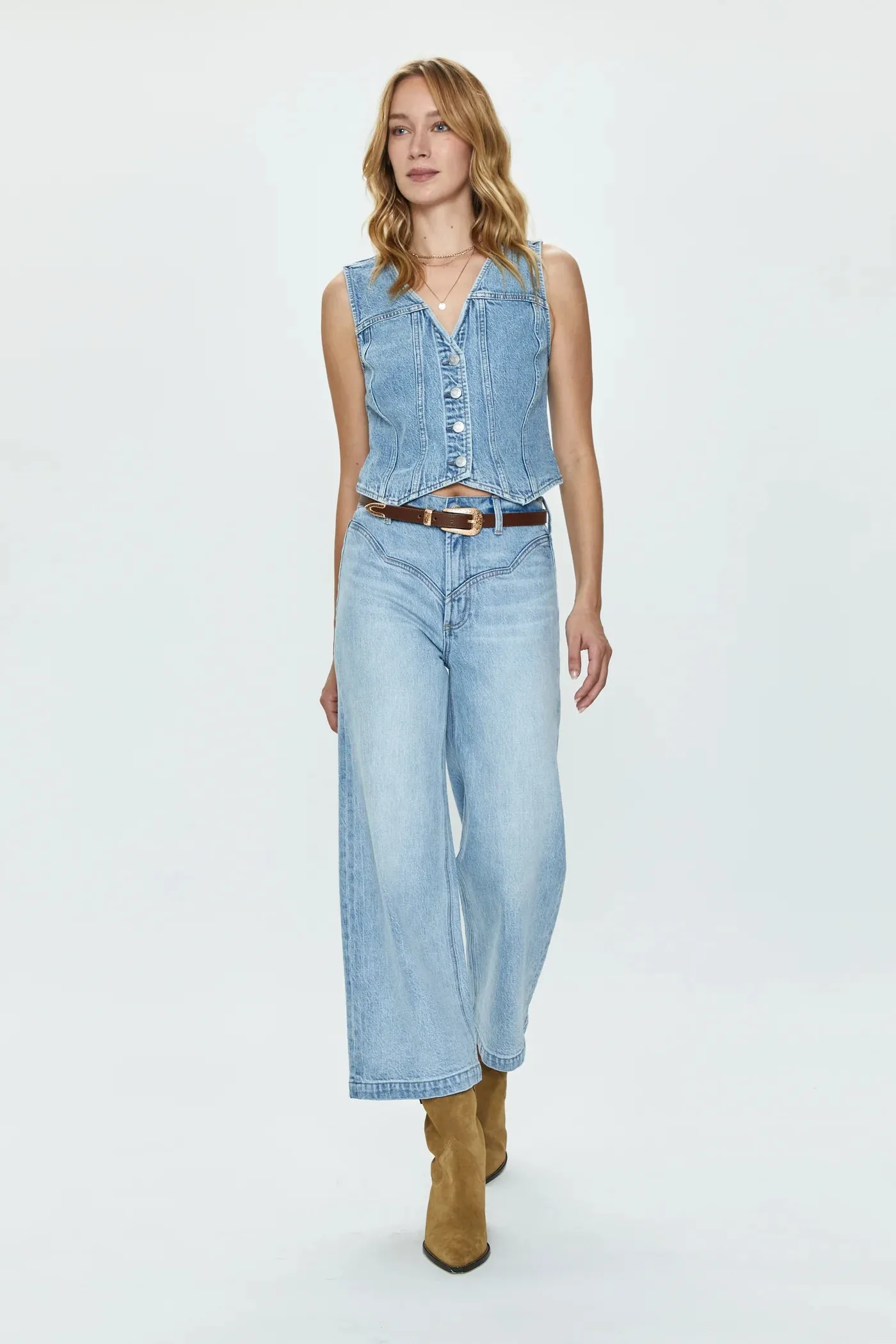 Pistola Lana High Rise Ultra Wide Leg Crop Jeans -Saint Vincent