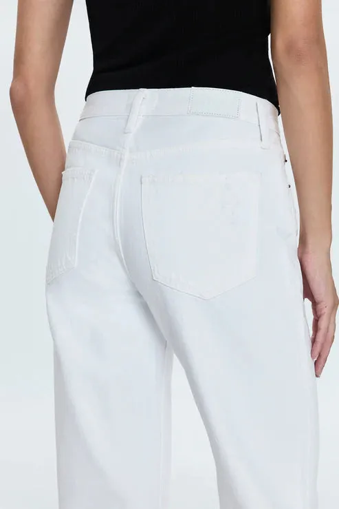 Pistola Lexi Mid Rise Bowed Jean Luxe White Vintage