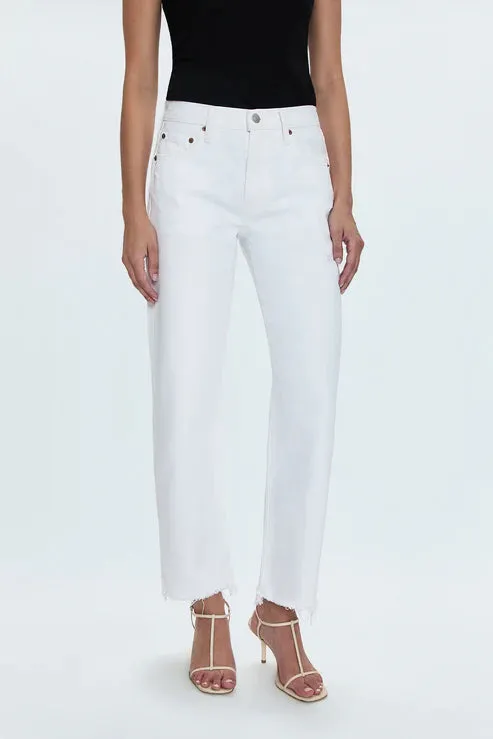 Pistola Lexi Mid Rise Bowed Jean Luxe White Vintage