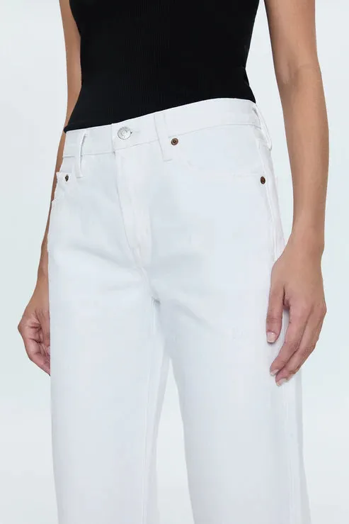 Pistola Lexi Mid Rise Bowed Jean Luxe White Vintage