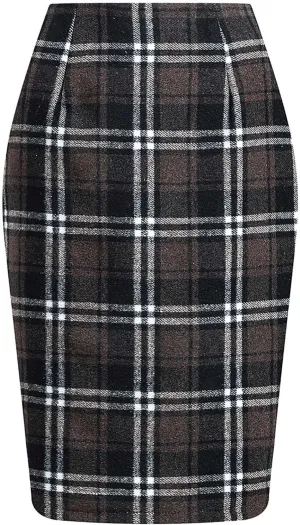Plaid Skirts for Women 2025 Summer Fashion High Waisted Bodycon Pencil Skirt Mini A Line Stretch Elegant Dress Outfit