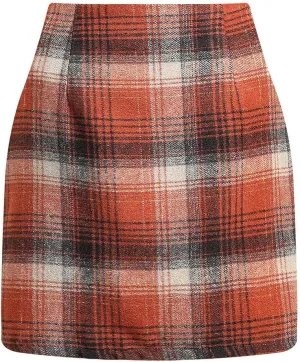 Plaid Skirts for Women 2025 Summer Fashion High Waisted Bodycon Pencil Skirt Mini A Line Stretch Elegant Dress Outfit