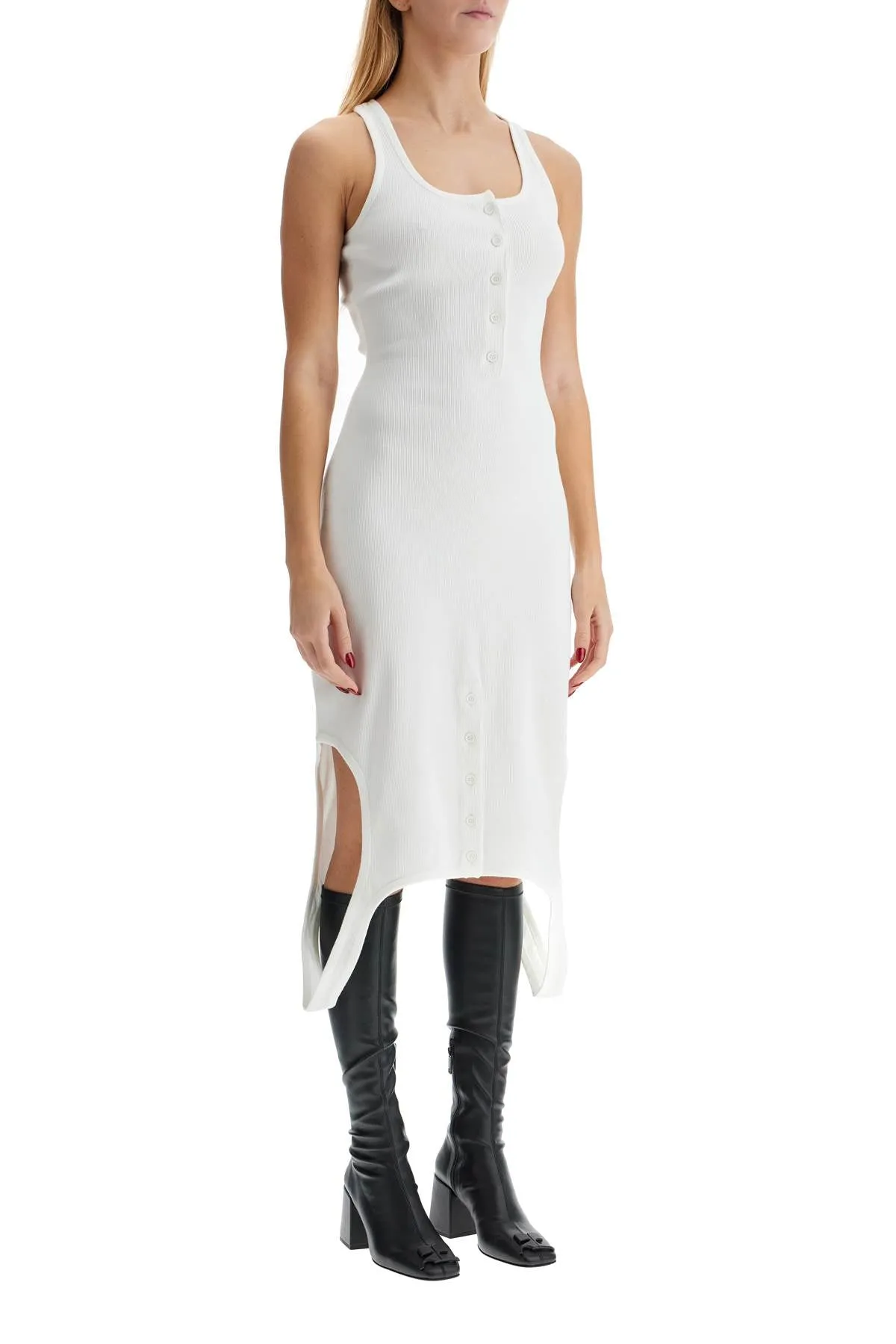 pleat dress with midi length 424MRO514FI0001 HERITAGE WHITE