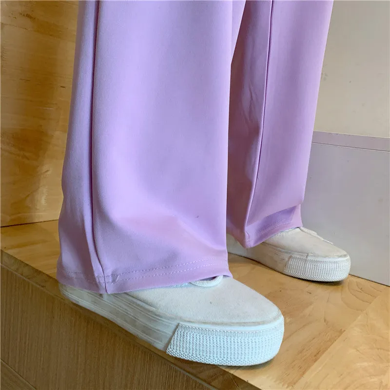 Plus Size Drape High Waist Wide Leg Pants Women Four Seasons Casual Loose Floor Length Suit Uniform Pants